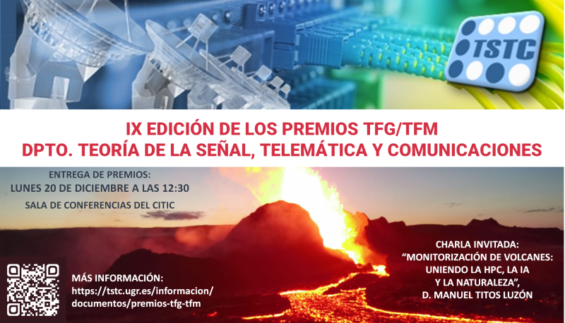 Cartel de la entrega de premios de la IX Edición de los Premios TFG/TFM del Dpto. Teoría de la Señal, Telemática y Comunicaciones